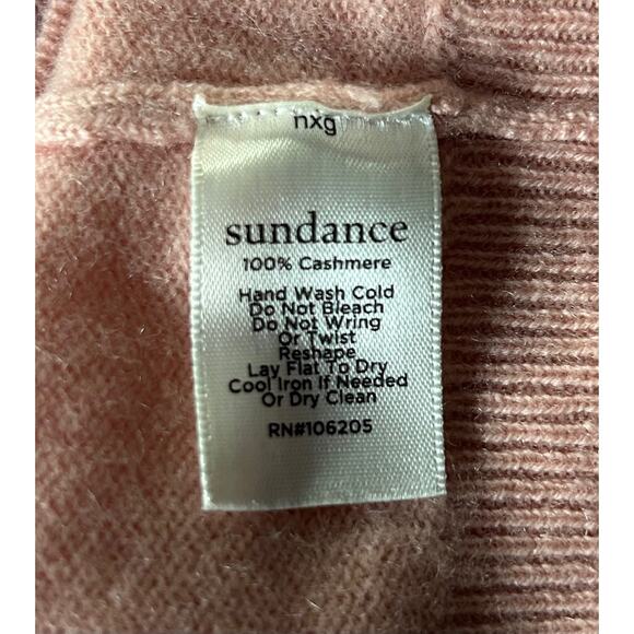 Sundance Women’s Size Large‎ 100% Cashmere Pink Faux Wrap Sweater - Picture 5 of 5